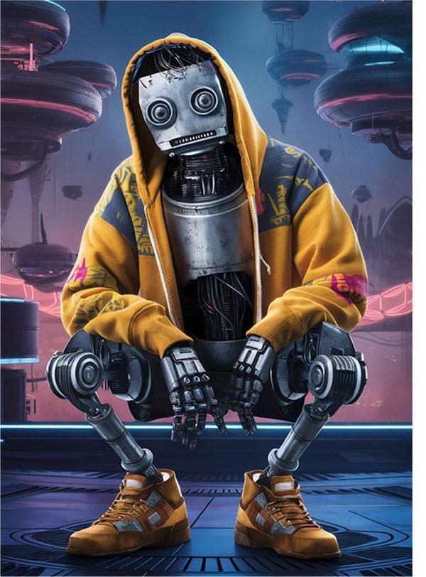 Ekart Sevimli Robot Art Mdf Poster 50 cm x 70 cm - Image 1