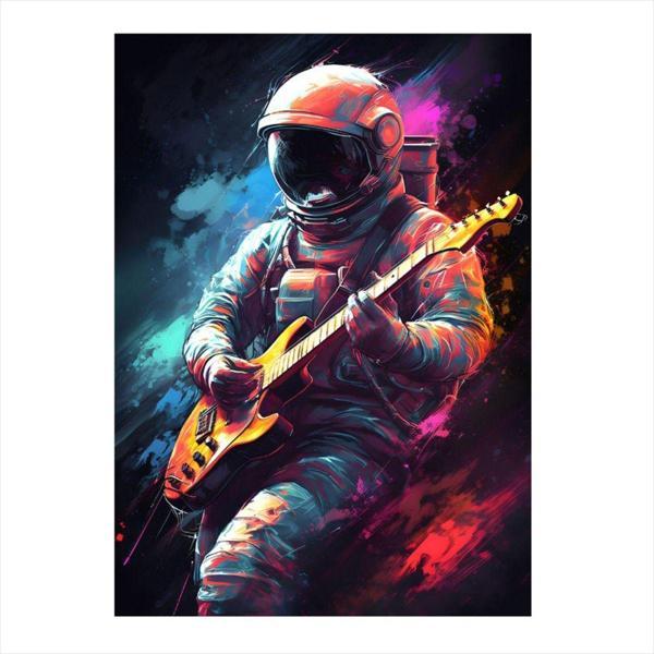 Ekart Gitar Çalan Astronot Dekoratif Mdf Tablo 50 cm x 70 cm - Image 1