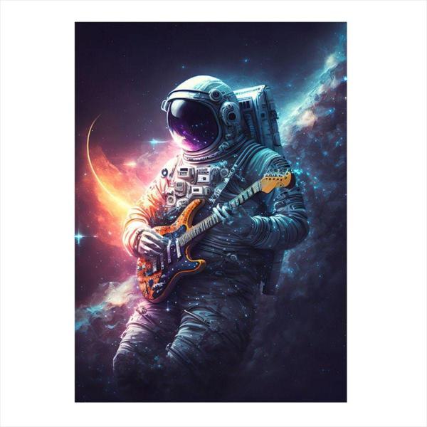 Ekart Elektro Gitar Çalan Astronot Art Mdf Tablo 50 cm x 70 cm - Image 1