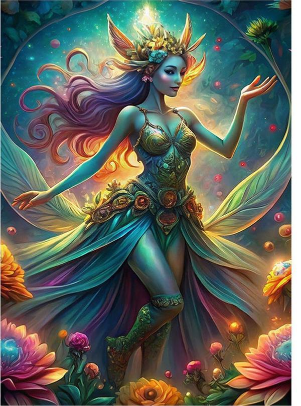 Ekart Mavi Peri Mdf Tablo 50 cm x 70 cm - Image 1