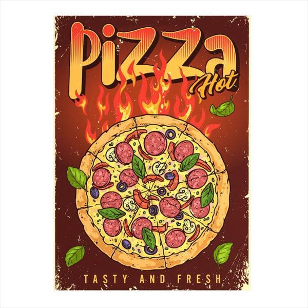 Ekart Sıcak Pizza Model Mdf tablo 35 cm x 50 cm - Image 1