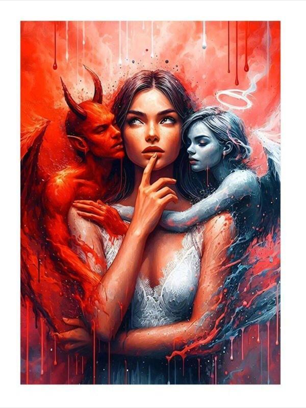 Ekart Şeytan Ve Melek Art Mdf Poster 35 cm x 50 cm - Image 1