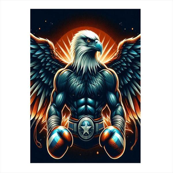 Ekart Kanatlı Boksör Kartal Tasarım Mdf Tablo 50 cm x 70 cm - Image 1