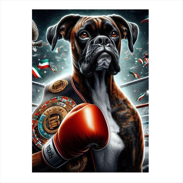 Ekart Boksör Köpek Ve Kemeri Dekoratif Mdf Tablo 50 cm x 70 cm - Image 1