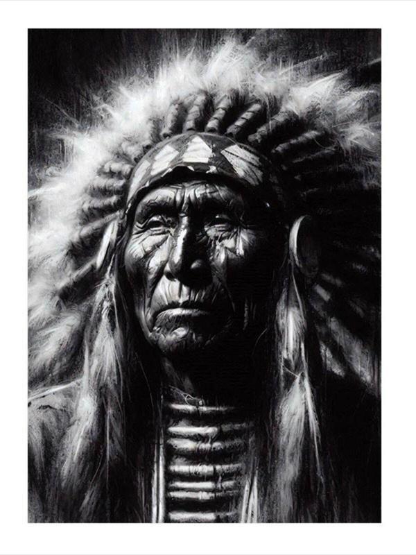 Ekart Kızılderili Adam Art Mdf Poster 25 cm x 35 cm - Image 1