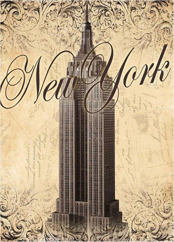 Ekart New York'Ta Gökdelen Tasarım Mdf Tablo 35 cm x 50 cm - Image 1