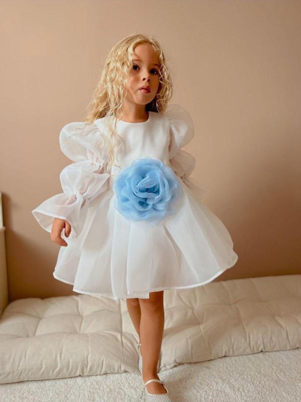 Rose  Şifon Kız Çocuk Parti Elbisesi - Image 1
