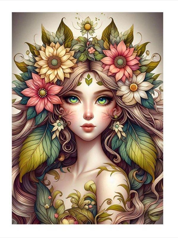 Ekart Çiçek Saçlı Kadın Art Mdf Poster 50 cm x 70 cm - Image 1