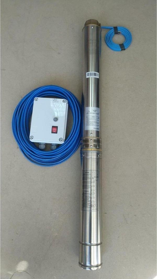 4SDM 4/10 1HP ALARKO MONOFAZE 15 MT KABLOLU VE PANOLU TAKIM DALGIÇ POMPA - Image 1