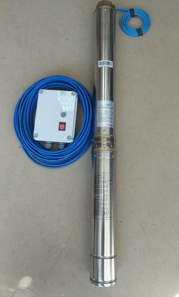 4SDM10/10 2HP ALARKO 15 MT KABLOLU VE PANOLU MONOFAZE TAKIM DALGIÇ POMPA - Image 1