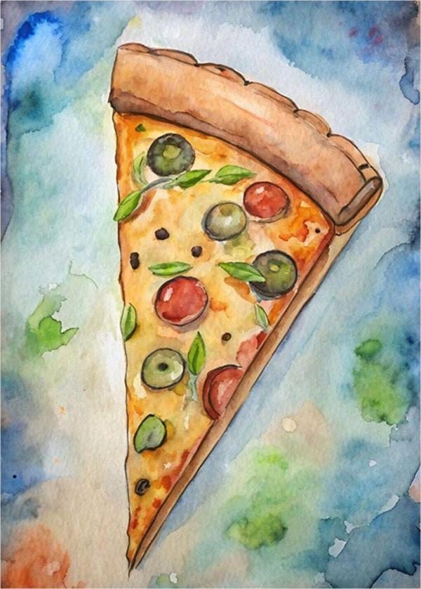 Ekart Pizza Dilimi Art Mdf Tablo 35 cm x 50 cm - Image 1