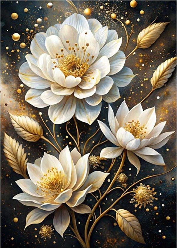 Ekart Beyaz Çiçekler Art Mdf Poster 35 cm x 50 cm - Image 1