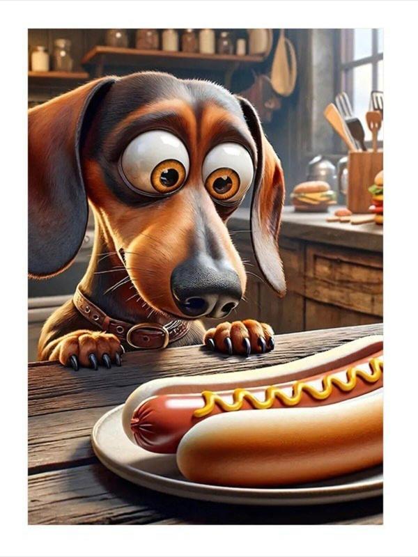 Ekart Hot Dog Ve Köpek Art Mdf Tablo 25 cm x 35 cm - Image 1