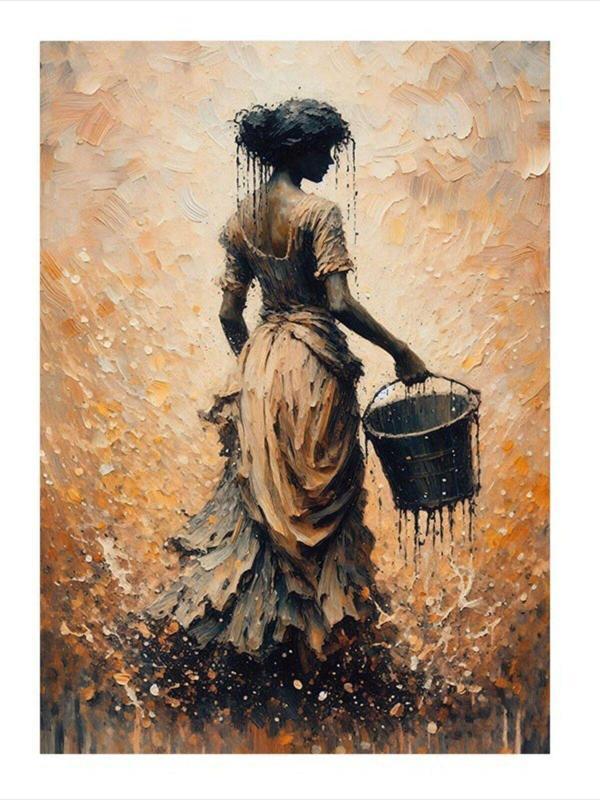 Ekart Boya Yapan Kadın Desenli Mdf Tablo 50 cm x 70 cm - Image 1