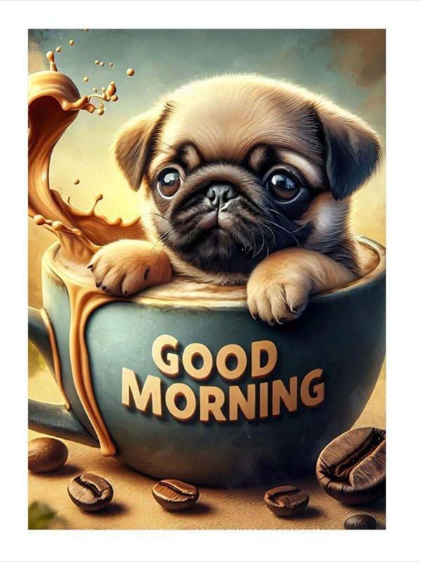 Ekart Fincanın İçindeki Köpek Model Mdf tablo 35 cm x 50 cm - Image 1