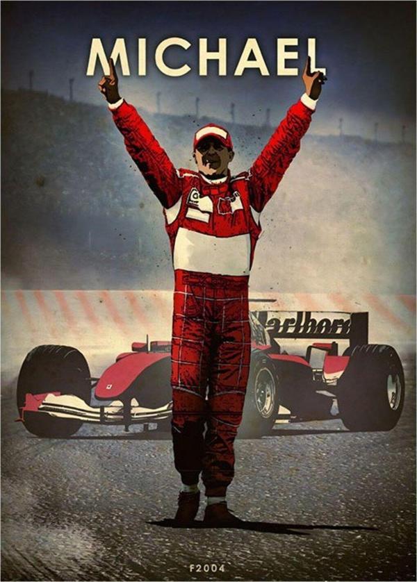 Ekart Michael Schumacher Formula 1 Modern Mdf Tablo 35 cm x 50 cm - Image 1