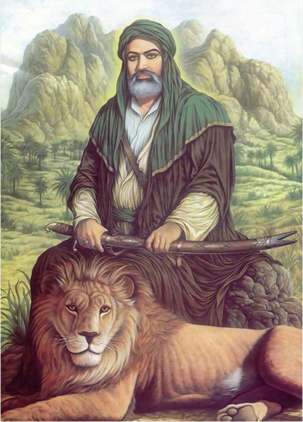 Ekart Hz. Ali Ve Kılıcı Ve Aslan Model Mdf tablo 35 cm x 50 cm - Image 1