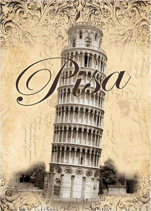 Ekart Pisa Kulesi İtalya Tasarım Mdf Tablo 35 cm x 50 cm - Image 1