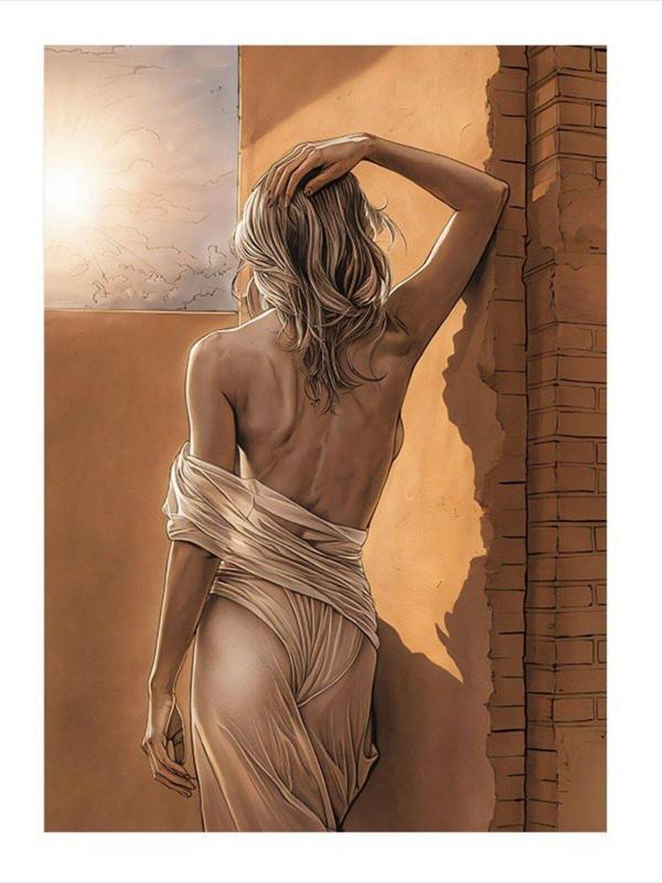 Ekart Sırt Dekolteli Kadın Dekoratif Mdf Tablo 50 cm x 70 cm - Image 1