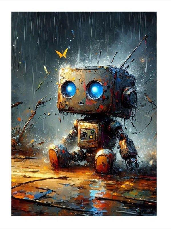 Ekart Sevimli Robot Mdf poster 25 cm x 35 cm - Image 1