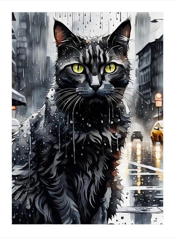 Ekart Yağmurdaki Kedi Art Mdf Tablo 50 cm x 70 cm - Image 1