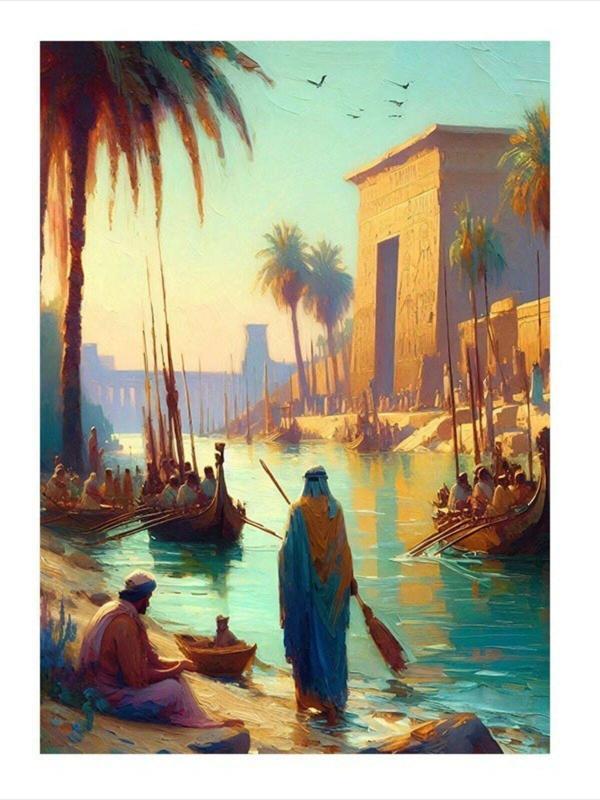 Ekart Eski Zamanlarda Nil Nehri Mdf poster 50 cm x 70 cm - Image 1