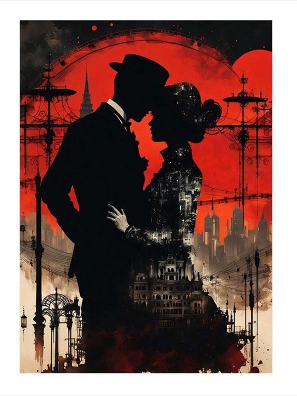 Ekart Sarılan Çift Mdf poster 50 cm x 70 cm - Image 1