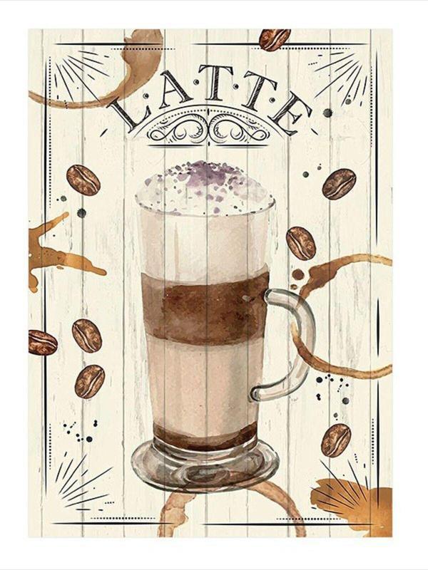Ekart Latte Kahve Temalı Dekoratif Mdf Tablo 25 cm x 35 cm - Image 1