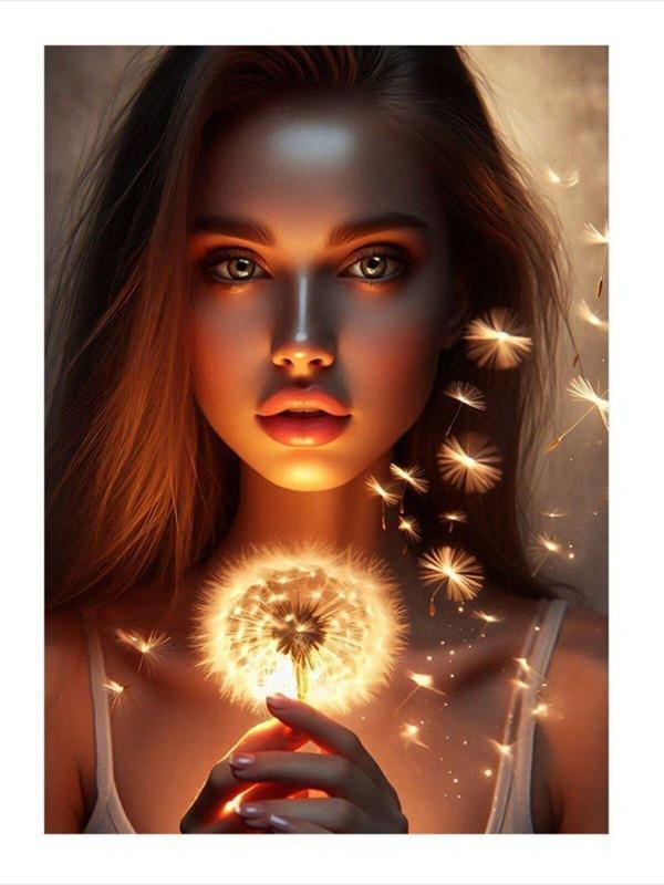 Ekart Karahindiba Ve Kadın Model Mdf tablo 50 cm x 70 cm - Image 1