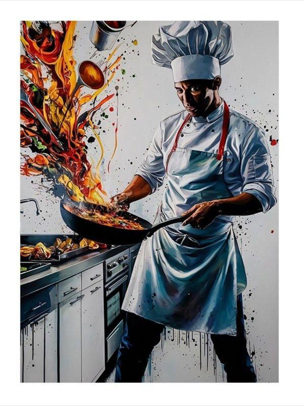 Ekart Aşçı Adam Desenli Mdf Tablo 50 cm x 70 cm - Image 1