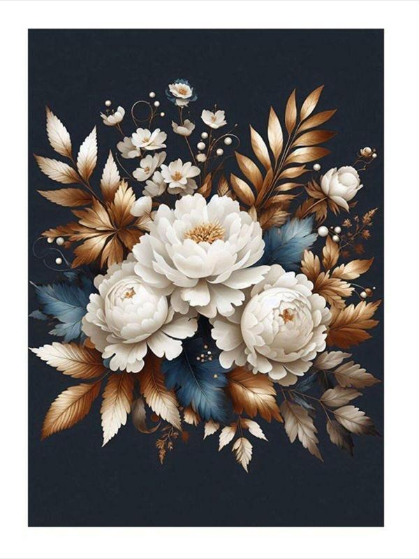 Ekart Beyaz Çiçekler Desenli Mdf Tablo 25 cm x 35 cm - Image 1
