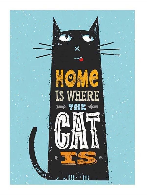 Ekart Kedi Temalı Model Mdf tablo 50 cm x 70 cm - Image 1