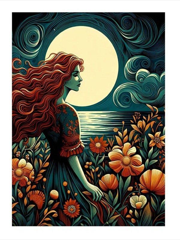 Ekart Çiçekler Ve Kadın Art Mdf Tablo 50 cm x 70 cm - Image 1