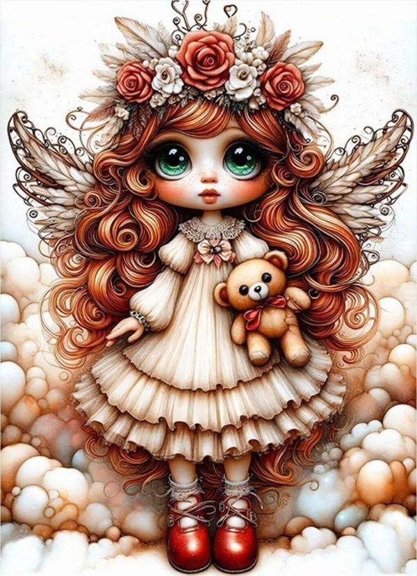 Ekart Küçük Kız Ve Peluş Ayı Dekoratif Mdf Tablo 50 cm x 70 cm - Image 1