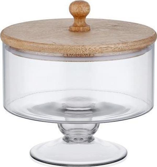 MADERA AYAKLI KURABİYE KAVANOZU 18X17X17CM - Image 1