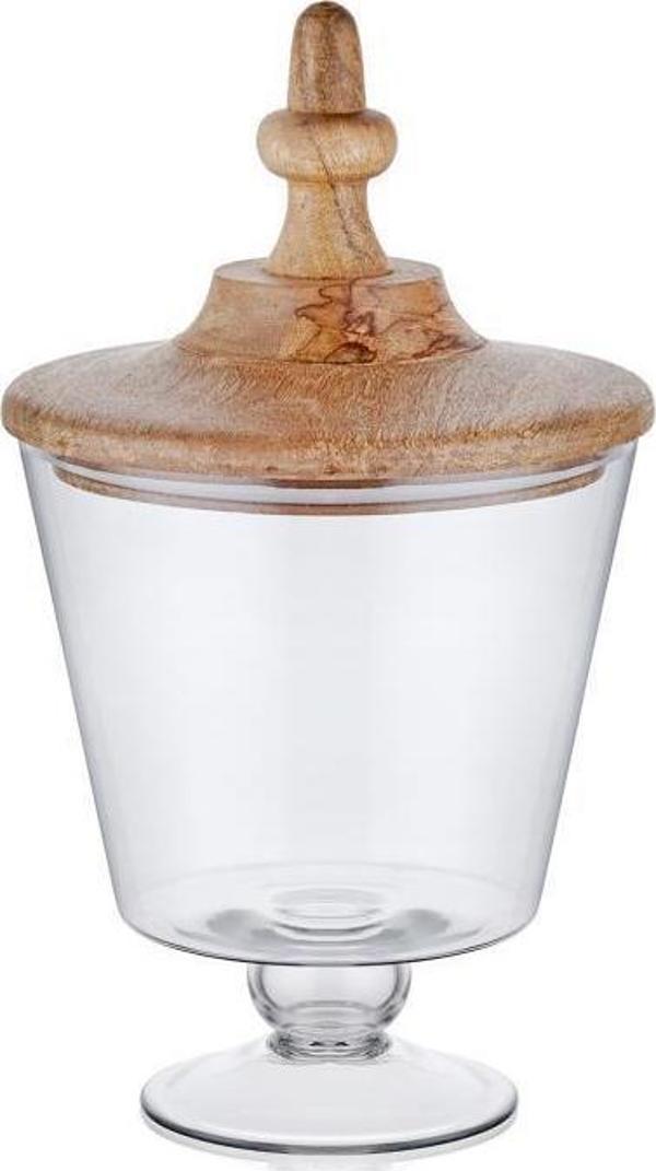 MADERA AYAKLI KURABİYE KAVANOZU 33X19X19CM - Image 1