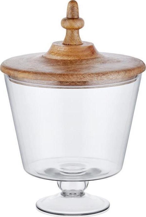 MADERA AYAKLI KURABİYE KAVANOZU 36X26X25CM - Image 1
