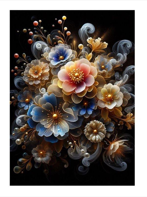 Ekart Işıldayan Çiçekler Desenli Mdf Tablo 25 cm x 35 cm - Image 1