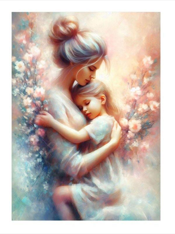Ekart Anne Ve Kız Temalı Art Mdf Poster 50 cm x 70 cm - Image 1