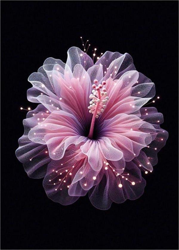 Ekart Pembe Çiçek Modern Mdf Tablo 35 cm x 50 cm - Image 1