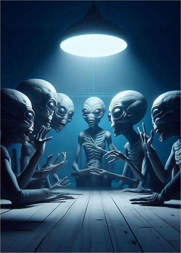 Ekart Uzaylılar Mdf Tablo 50 cm x 70 cm - Image 1