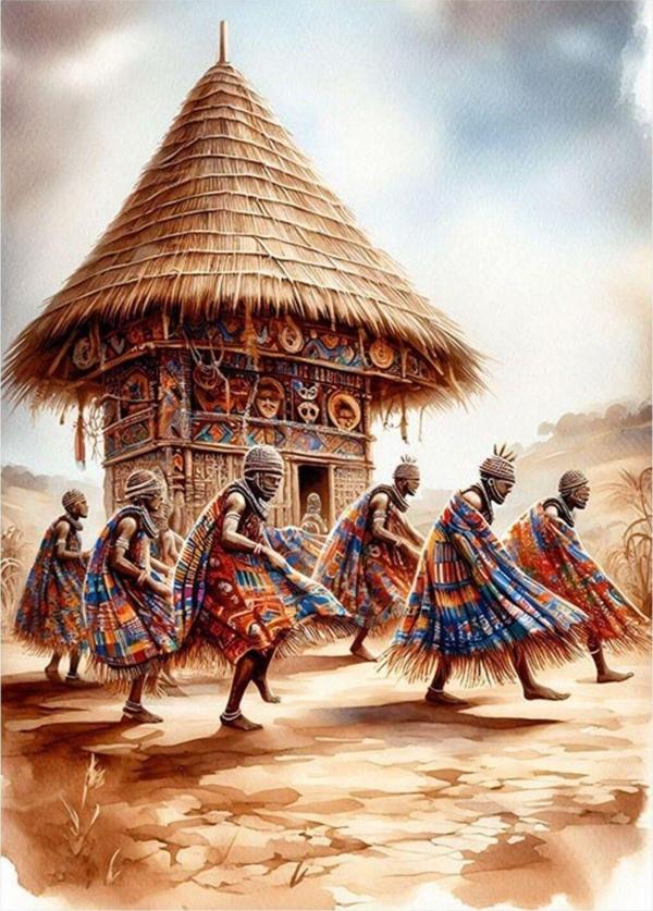 Ekart Afrikalı Kabile Modern Mdf Tablo 35 cm x 50 cm - Image 1
