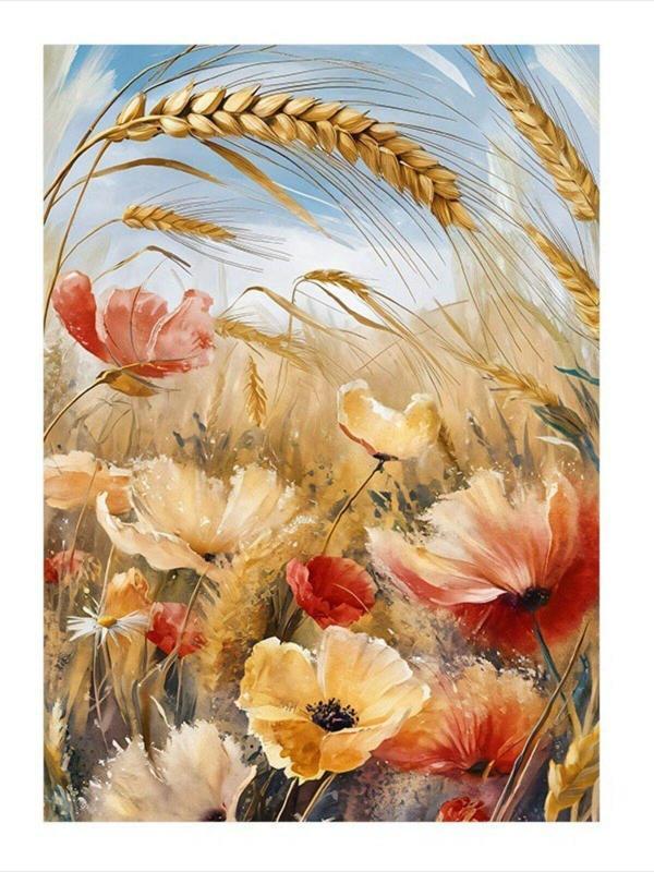Ekart Buğdaylar Ve Çiçekler Tasarım Mdf Tablo 50 cm x 70 cm - Image 1