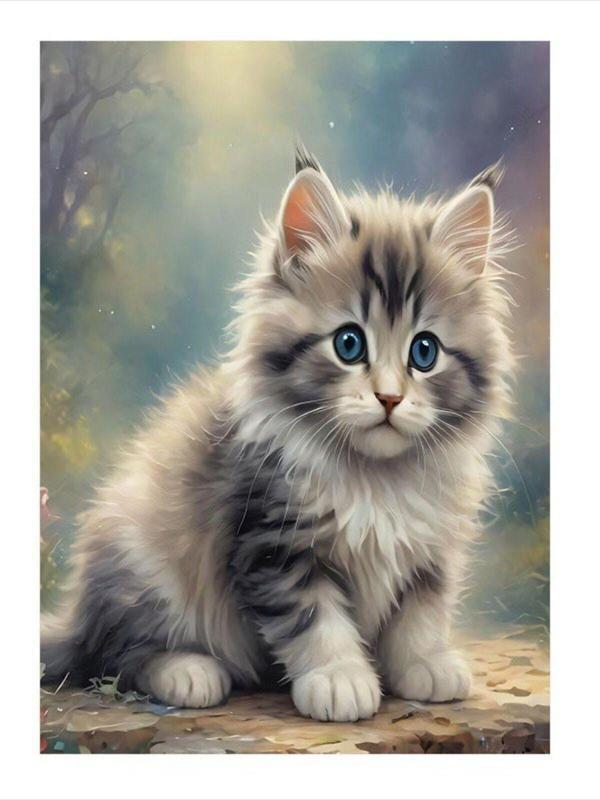 Ekart Yavru Sevimli Kedi Art Mdf Tablo 25 cm x 35 cm - Image 1