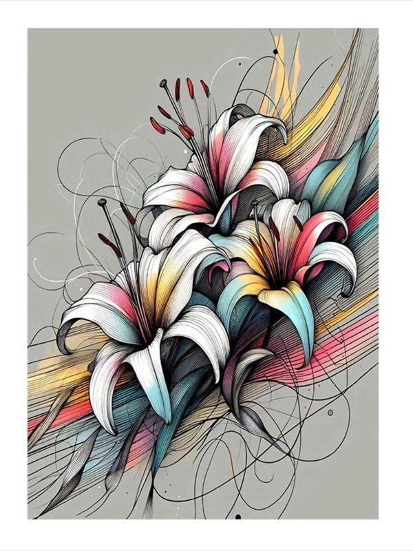 Ekart Beyaz Çiçekler Art Mdf Poster 50 cm x 70 cm - Image 1