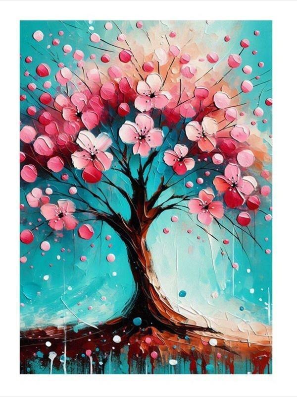 Ekart Pembe Çiçekli Ağaç Art Mdf Tablo 35 cm x 50 cm - Image 1