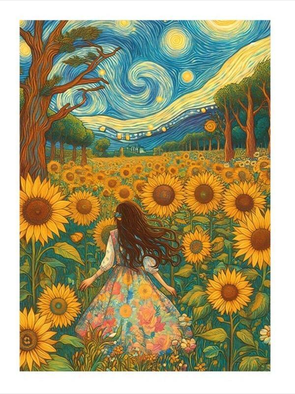 Ekart Ayçiçekleri Ve Kadın Modern Mdf Tablo 50 cm x 70 cm - Image 1