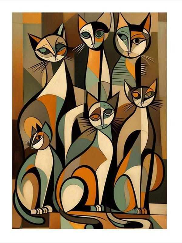 Ekart Desenli Kediler Desenli Mdf Tablo 50 cm x 70 cm - Image 1