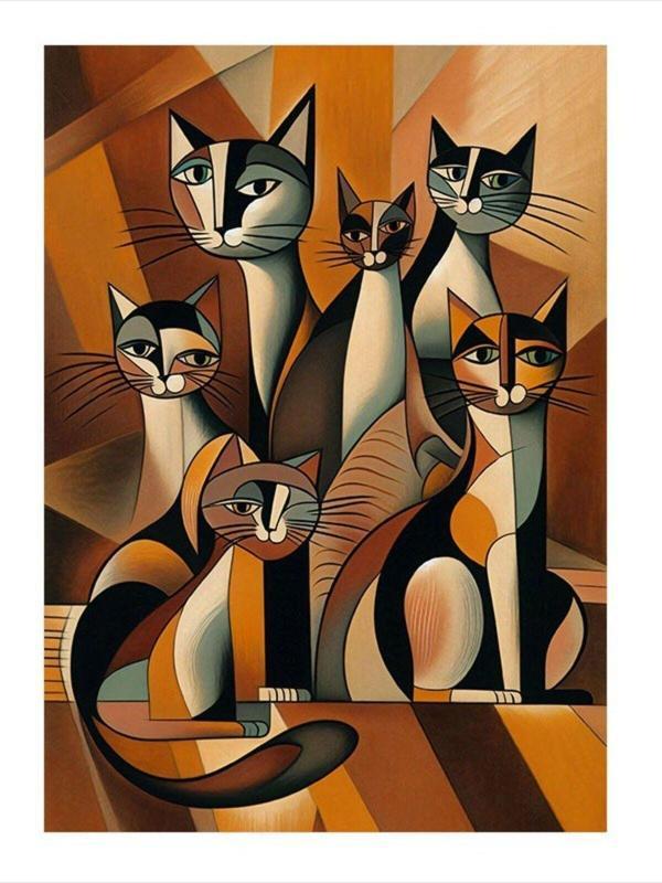 Ekart Desenler Ve Kediler Modern Mdf Tablo 35 cm x 50 cm - Image 1