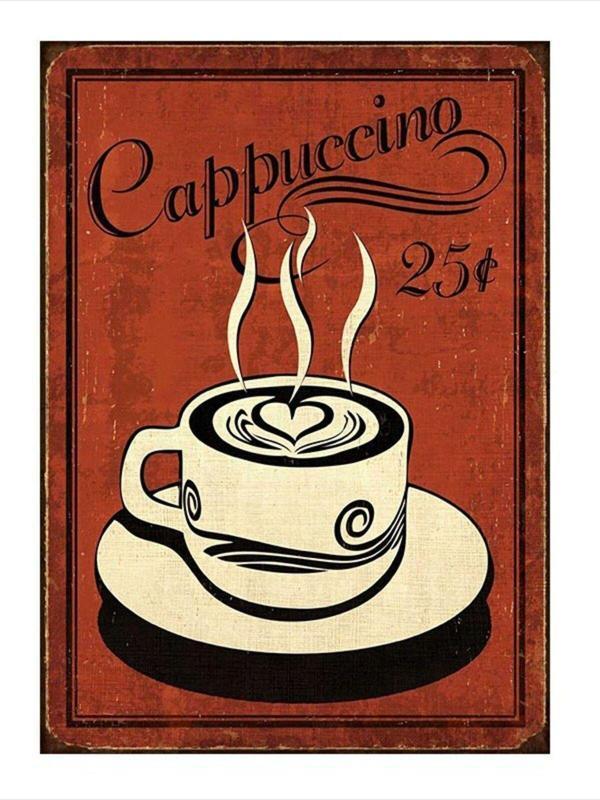 Ekart Cappuccino Kahve Temalı Mdf poster 25 cm x 35 cm - Image 1